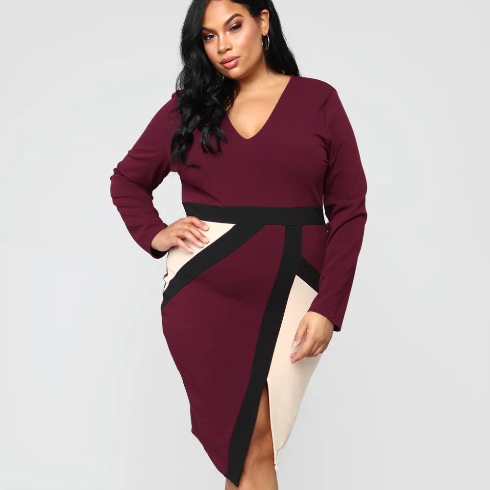 Fashion Nova Colorblock Sheath Dress NWT Size 2X